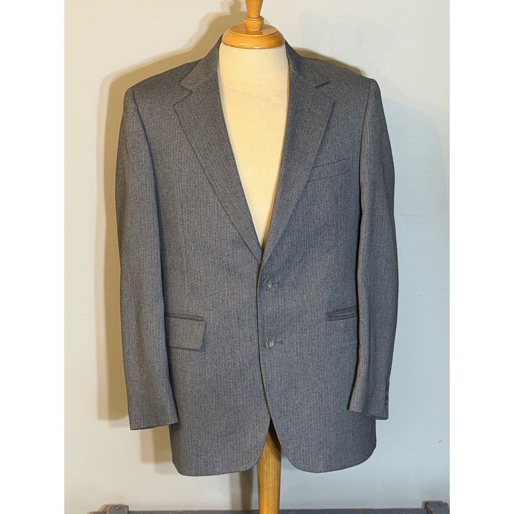 Hardwick Clothes Stone & Thomas Mens Gray Textured Two Button Blazer Jacket 42R